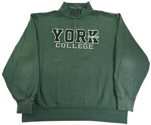 Vintage y2k York College Pennsylvania Spartans Mens XL Green Jansport Sweatshirt